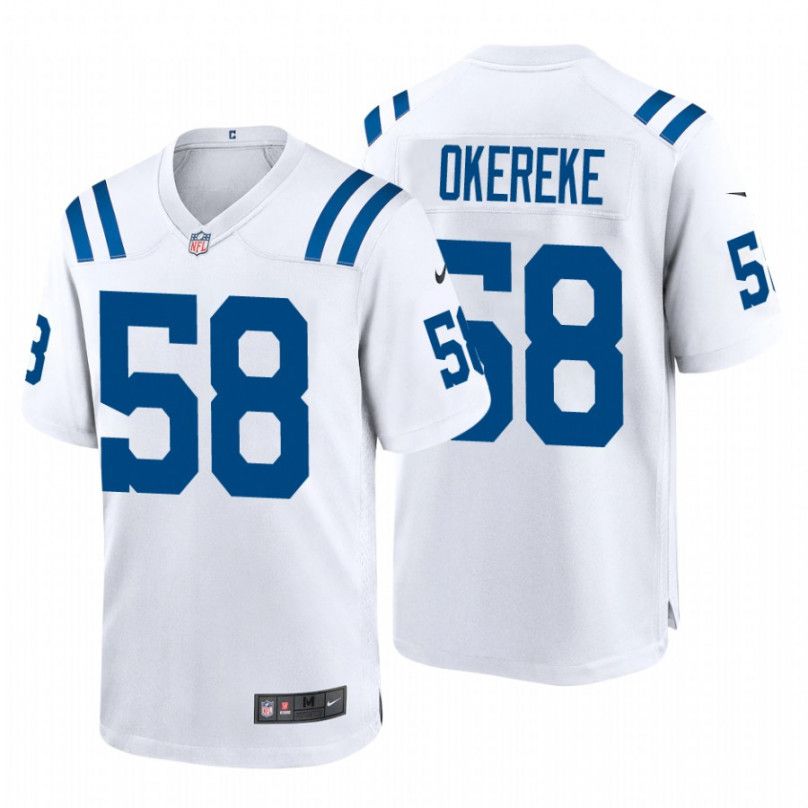 Men Indianapolis Colts #58 Bobby Okereke Nike White Game NFL Jersey
